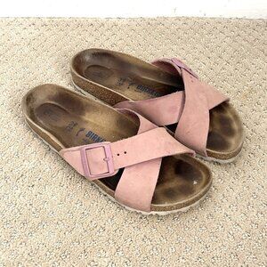 Birkenstock Siena Criss-Cross Leather Sandals in Pink Size 39 / Women’s 8-8.5